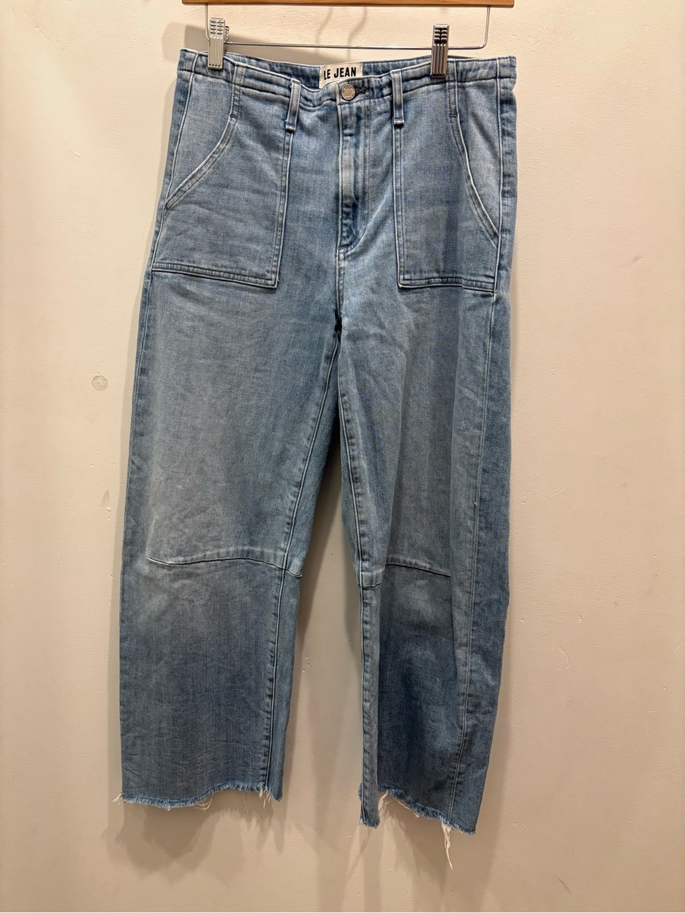 Le Jean Light Wash Straight-Leg Women's Jeans with Patch Pockets